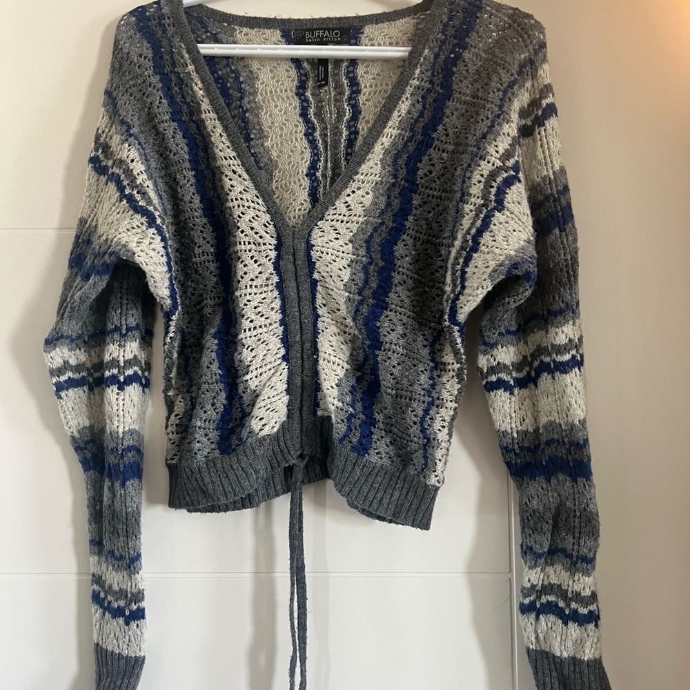 Buffalo Women's Gray and Blue Sweater